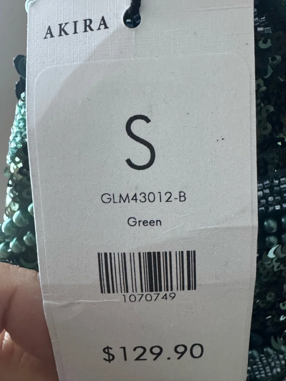 AKIRA Green Sequin Midi Skirt Size Small | High Slit Glam Skirt NWT - Picture 3 of 3
